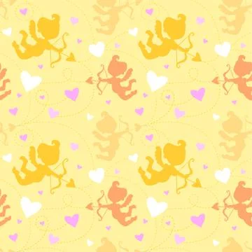 Seamless pattern with cupids. Stockillustratie