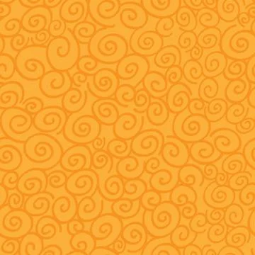 Seamless pattern with curls on orange background Stock Illustration