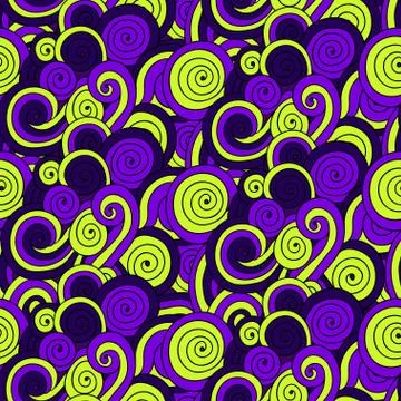 Seamless pattern with curly abstract elements. Stock Illustration
