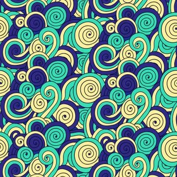 Seamless pattern with curly abstract elements. Stock Illustration