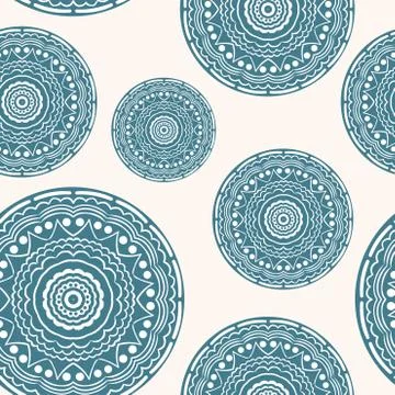 Seamless pattern with curly circles. Paper craft Stock Illustration