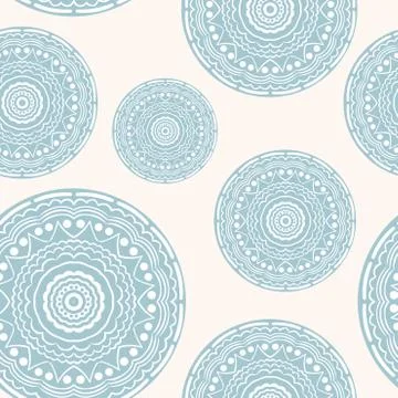 Seamless pattern with curly circles pastel colours Stock Illustration