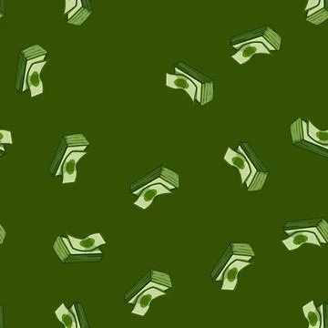 Seamless pattern currency cash stack cartoon vector Illustrazione stock