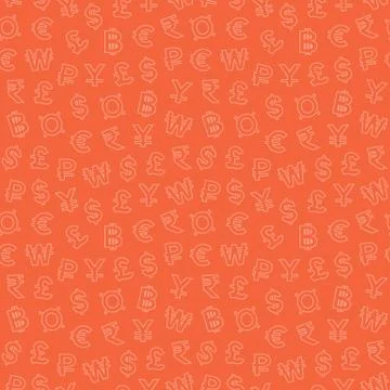 Seamless pattern with currency symbols Stock Illustration