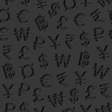 Seamless pattern with currency symbols Stock Illustration