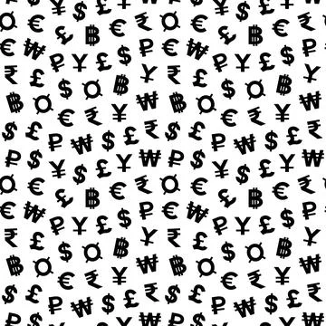 Seamless pattern with currency symbols Stock Illustration