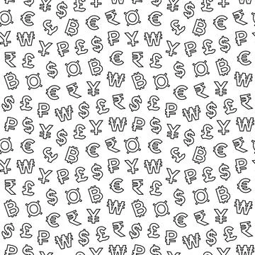 Seamless pattern with currency symbols Stock Illustration
