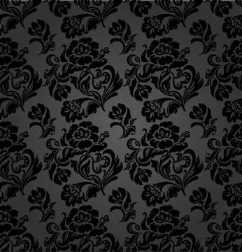 Seamless pattern, curtains floral, vector Stock Illustration