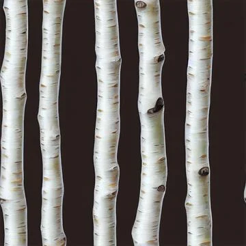 Seamless pattern curved birch. Birch tree forest. Stock Photos