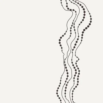 Seamless pattern of curved lines strung Stock Illustration