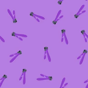 Seamless pattern curved nail clippers cartoon vector Illustrazione stock
