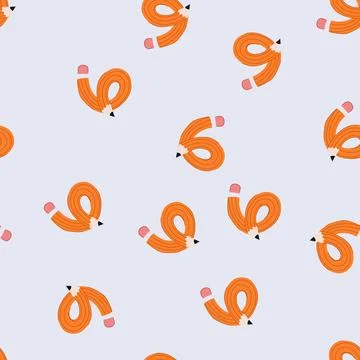 Seamless pattern curved pencil drawing creating flexible design concept Stock Illustration