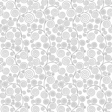 Seamless pattern with curvy spirals Stock Illustration