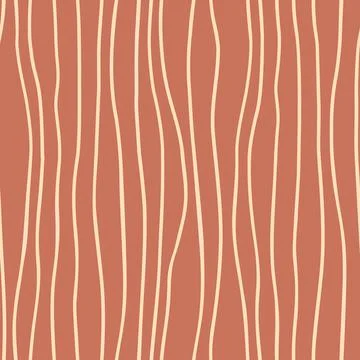 Seamless pattern with curvy stripes on red brown Stock Illustration