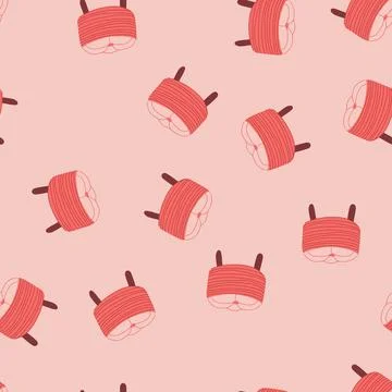 Seamless pattern cushion pouf cartoon vector Stock Illustration