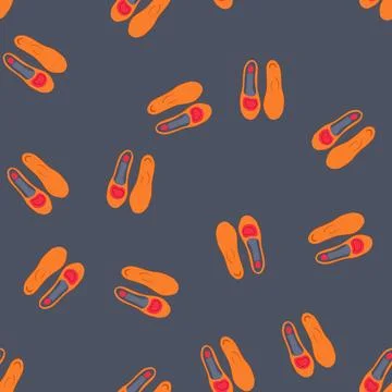 Seamless pattern cushioned insoles cartoon vector Stock Illustration