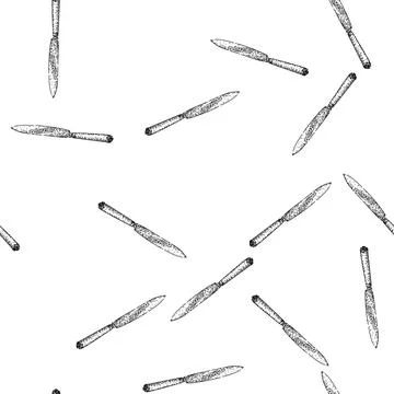 Seamless pattern custom knife engraved silver sketch hand drawn Stock Illustration