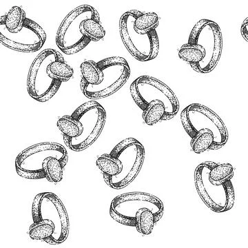 Seamless pattern cut diamond sketch hand drawn Stock Illustration