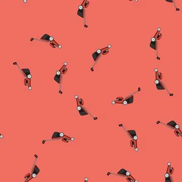 Seamless pattern cut lawn mower cartoon vector Stockillustratie