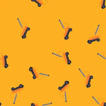 Seamless pattern cut lawn mower cartoon vector Illustrazione stock