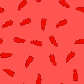 Seamless pattern cut red tape cartoon vector Stock Illustration