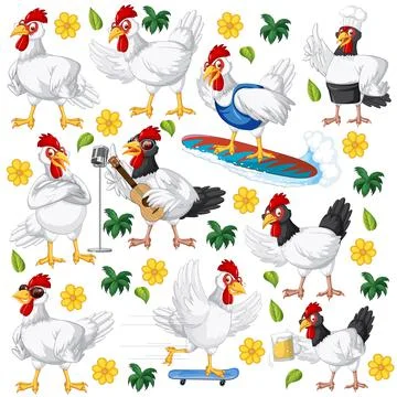 Seamless pattern with cute animals Stock Illustration