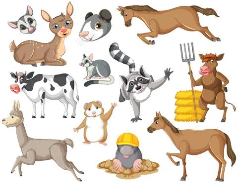 Seamless pattern with cute animals Stock Illustration