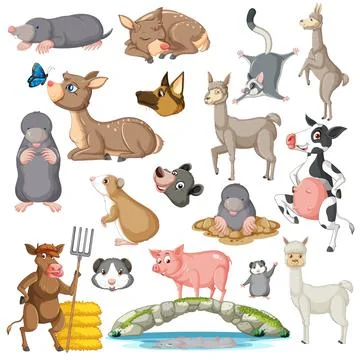 Seamless pattern with cute animals Stock Illustration