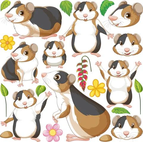 Seamless pattern with cute animals イラスト素材