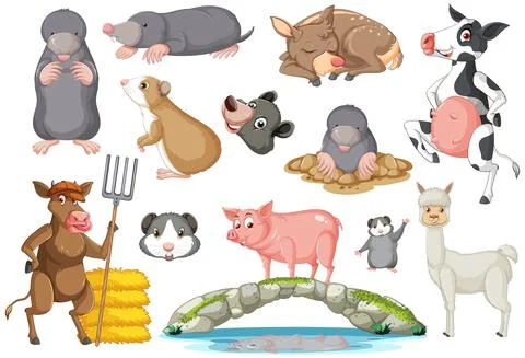Seamless pattern with cute animals Stock Illustration