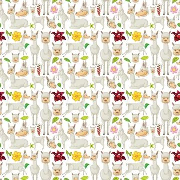 Seamless pattern with cute animals Stock Illustration