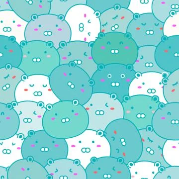 Seamless pattern with cute bear background, Cute bear doodle art for kids, Ve Illustrazione stock