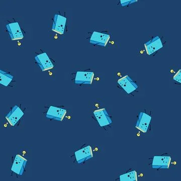 Seamless pattern cute book character cartoon vector Illustrazione stock