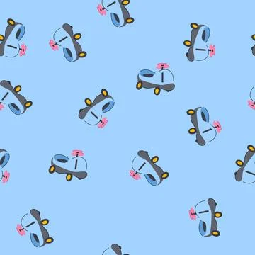 Seamless pattern cute cart toy cartoon vector イラスト素材