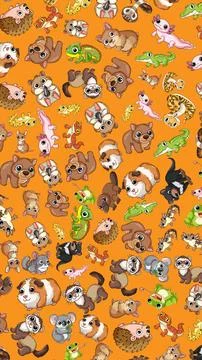 Seamless Pattern of Cute Cartoon Australian Wildlife and Exotic Animals Ilustración de archivo