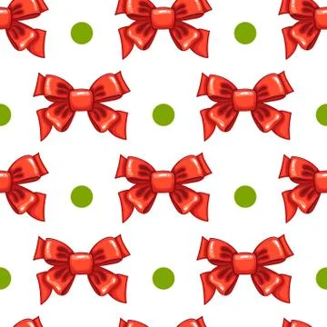 Seamless pattern cute cartoon bows Stock Illustration