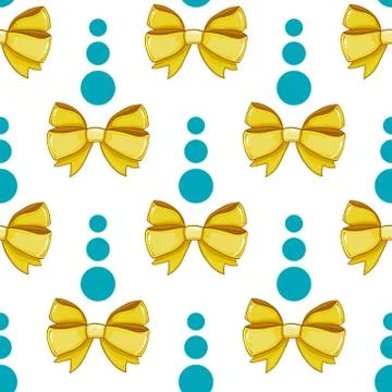 Seamless pattern cute cartoon bows イラスト素材
