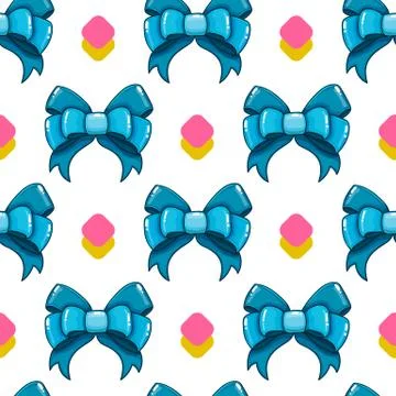 Seamless pattern cute cartoon bows イラスト素材