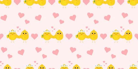 Seamless pattern with cute cartoon chicks. Pattern for textiles, clothes, f.. Stock Illustration