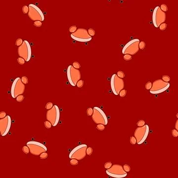 Seamless pattern Cute cartoon crab character children's bath toy Stock Illustration