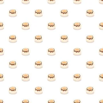 Seamless pattern with cute cartoon cupcakes and sweets 库存插图
