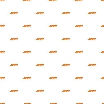 Seamless pattern with cute cartoon otters repeated Stock Illustration