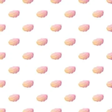 Seamless pattern of cute cartoon seashells for design Illustrazione stock