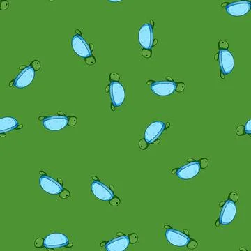 Seamless pattern Cute cartoon turtle bath toy playing children Stock Illustration