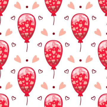 Seamless pattern with cute cartoon vector  balloons Stock Illustration
