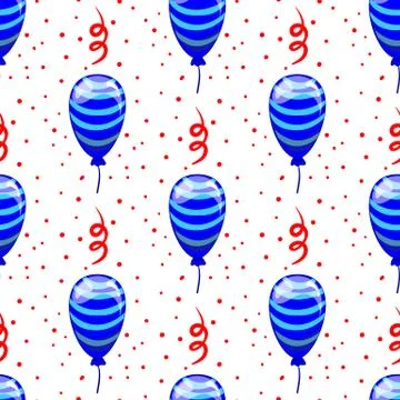 Seamless pattern with cute cartoon vector  balloons Stock Illustration