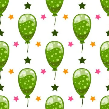 Seamless pattern with cute cartoon vector  balloons Stock Illustration