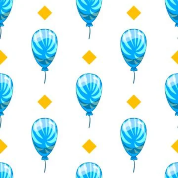 Seamless pattern with cute cartoon vector  balloons Stock Illustration