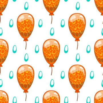Seamless pattern with cute cartoon vector  balloons Stock Illustration