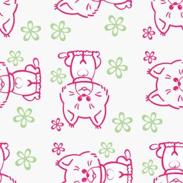 Seamless pattern  Cute cats Stock Illustration